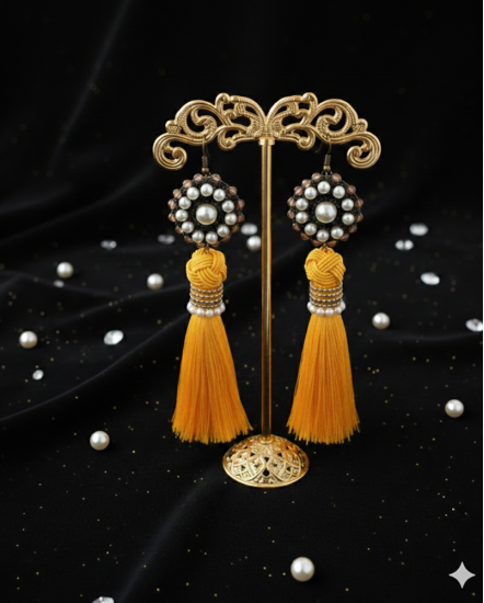 Háčkované  dizajnové náušnice "Vášnivý dizajnér"